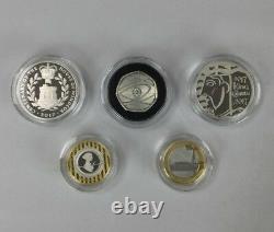 UK 2017 United Kingdom Silver Proof Piedfort Coin Set Royal Mint Ref PGA