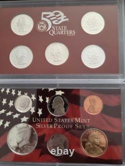 US MINT 2004 SILVER PROOF SET With COA MINT UNC. 10 COINS
