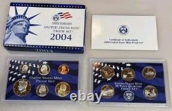 US Mint 10 Annual Proof Sets 1999, 2000,01,03,04,05,06,07,08 OGP BOX & COA