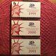 Us Mint 1999s, 2000, 2001, Silver Proof Sets Complete With Box & Coa