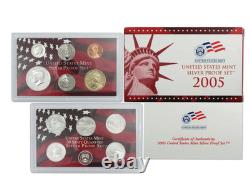 US Mint 2005 50 State Silver Coin Proof Set Box COA OGP Uncirculated Estate Lot