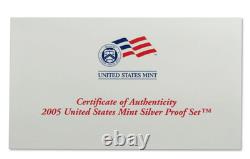 US Mint 2005 50 State Silver Coin Proof Set Box COA OGP Uncirculated Estate Lot