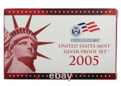 US Mint 2005 50 State Silver Coin Proof Set Box COA OGP Uncirculated Estate Lot