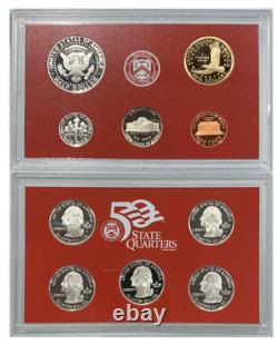 US Mint 2007 Silver Proof Set With Box and COA Uncirculated 10 Coin Set