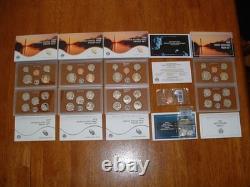 US Mint 2017-2020 Proof Sets withSaca Dollars & 5 Historic Qtrs Plus 2 Bonus Coins