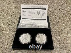 US Mint 2021 American Eagle One Ounce Silver Reverse Proof Two-Coin Set (NEW)