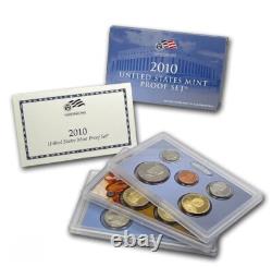 US Mint Clad Proof Set 14 Coins 2010 S Uncirculated OGP with COA Lot Of 3