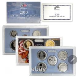 US Mint Clad Proof Set 14 Coins 2010 S Uncirculated OGP with COA Lot Of 3