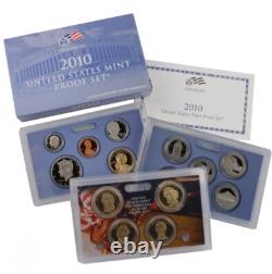 US Mint Clad Proof Set 14 Coins 2010 S Uncirculated OGP with COA Lot Of 3