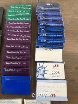 US Mint Proof Coin Sets 1969-2009 San Francisco S Mint Original Packaging