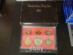 US Mint Proof Coin Sets Lot + Silver Proof Sets (36 Total Sets)