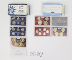 US Mint Proof Sets Annual Boxes COA 1999, 2000, 01, 02, 04, 05, 08, 09