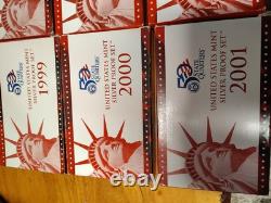 US Mint Silver Proof Set 1999 Thru 2009 with COAs incl. All 56 State Quarters