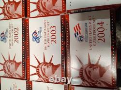 US Mint Silver Proof Set 1999 Thru 2009 with COAs incl. All 56 State Quarters
