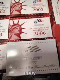 US Mint Silver Proof Set 1999 Thru 2009 with COAs incl. All 56 State Quarters