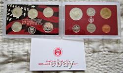 US Mint Silver Proof Sets 2000 2003 2004 COA Lot Of 3