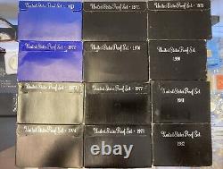 US Proof Mints Sets 1971-1982 P 12 Proof SETS TOTAL With Envelope Nice Toning