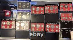 US Proof Mints Sets 1971-1982 P 12 Proof SETS TOTAL With Envelope Nice Toning