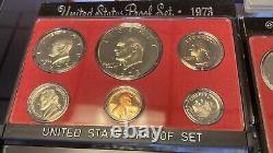 US Proof Mints Sets 1971-1982 P 12 Proof SETS TOTAL With Envelope Nice Toning