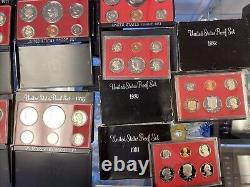 US Proof Mints Sets 1971-1982 P 12 Proof SETS TOTAL With Envelope Nice Toning