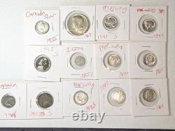 U. S. And Canada Silver coins mixed lot 1851 3¢ Coin