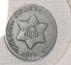 U. S. And Canada Silver coins mixed lot 1851 3¢ Coin