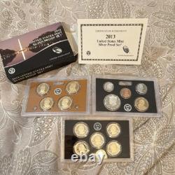 U. S. Mint 2013 Silver Proof Set San Francisco Mint Uncirculated with COA