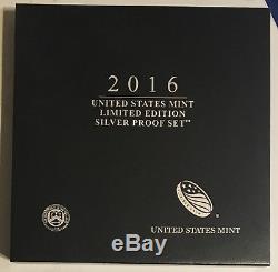 U. S. Mint, 2016 Silver Limited Edition Proof Set, Original Case, Box, & Coa, Wow