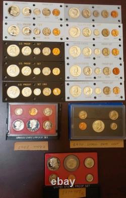 U. S Mint Proof Sets Lot Of 12 1955,56,57,58,59,60,62,63,64,65,81 Ty2, 79SD, 70SD