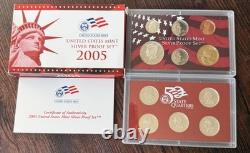 U. S. Mint Silver Proof Coin Sets 1998 Through 2017 &'92,'93,'95,'96 OGP COA