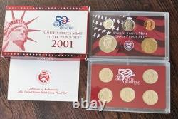 U. S. Mint Silver Proof Coin Sets 1998 Through 2017 &'92,'93,'95,'96 OGP COA
