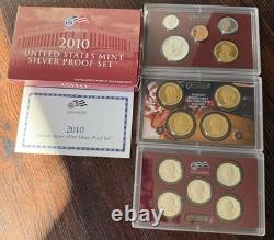 U. S. Mint Silver Proof Coin Sets 1998 Through 2017 &'92,'93,'95,'96 OGP COA