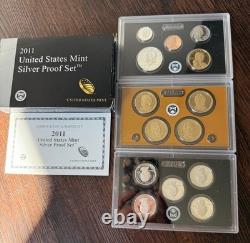 U. S. Mint Silver Proof Coin Sets 1998 Through 2017 &'92,'93,'95,'96 OGP COA