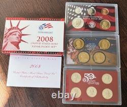 U. S. Mint Silver Proof Coin Sets 1998 Through 2017 &'92,'93,'95,'96 OGP COA