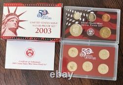 U. S. Mint Silver Proof Coin Sets 1998 Through 2017 &'92,'93,'95,'96 OGP COA