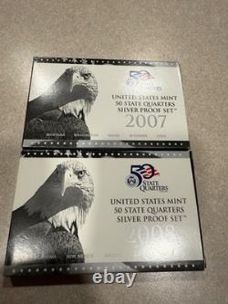 U. S. Quarters Silver Proof Sets 2007-2008