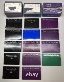 U. S. Silver Proof Lot Of 14 77,78,79,80,81,82,83,84,85,90,91,92,93,94