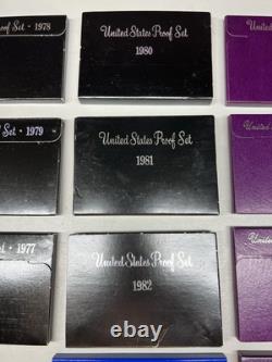 U. S. Silver Proof Lot Of 14 77,78,79,80,81,82,83,84,85,90,91,92,93,94
