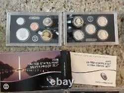 U. S. Silver Proof Sets 2010, 2012-2022 + 2018 SF Silver Reverse Proof Set