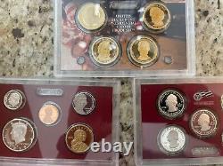 U. S. Silver Proof Sets 2010, 2012-2022 + 2018 SF Silver Reverse Proof Set