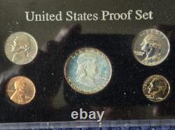 Ultra Nice 1960 Silver Proof Set In Black Holder Nice Toning