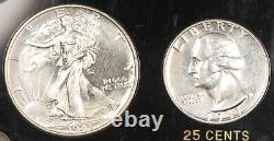 United States 1941 5 Coin 90% Silver Proof Set 50, 25, 10, 5 & 1 Cent GEM