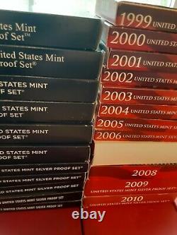 United States 1992-2021 Silver Proof Sets. 30 complete sets. OGP. Free shipping