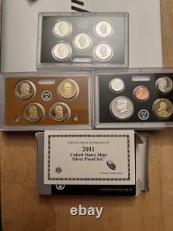 United States Mint 2011 Silver Proof Set with Certificate & Original Packaging