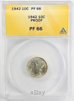 United States Mint Rare Unc 1942 Proof set Graded PF 65 PF 67 By ANACS Silver