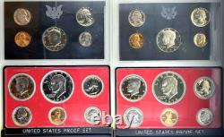 United States Proof Sets 1971-1992 LOT OF 22 UNC OGP COA Eisenhower, SBA