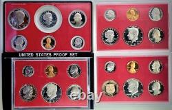 United States Proof Sets 1971-1992 LOT OF 22 UNC OGP COA Eisenhower, SBA