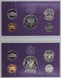 United States Proof Sets 1971-1992 LOT OF 22 UNC OGP COA Eisenhower, SBA