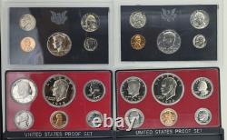 United States Proof Sets 1971-1992 LOT OF 22 UNC OGP COA VF+ Eisenhower, SBA