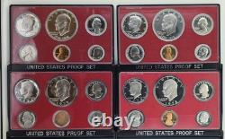 United States Proof Sets 1971-1992 LOT OF 22 UNC OGP COA VF+ Eisenhower, SBA